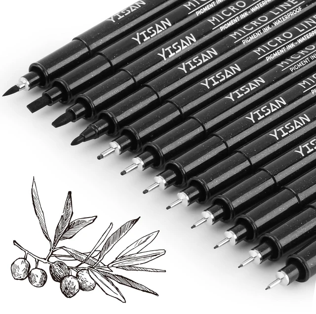 Main image of Drawing Art Pens,Micro Fineliner Pens,Fine Tip Manga Markers for Artist Sketch Technical,Black,12 Set,902195