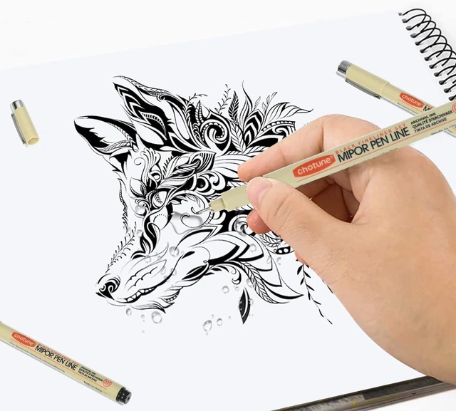 Alt view image 5 of 7 - Micro Fineliner Pens, Waterproof Archival Black Ink, 3 Sizes | Black Fine Line Set, Waterproof Archival Ink, Liner Pens, Sketch & Outline, Manga, Anime, Watercolor, Artist Craft Gifts