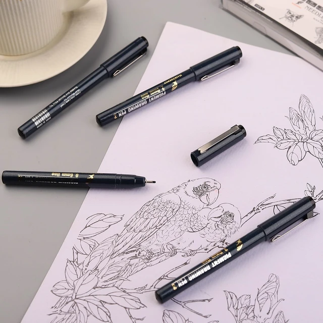 Alt view image 5 of 7 - 16 Pack Micro Fineliner Drawing Pens - Waterproof Black Ink, Assorted Tip Sizes for Sketching, Manga, Anime, Comic, Art Writing, Journaling & Architectural Design