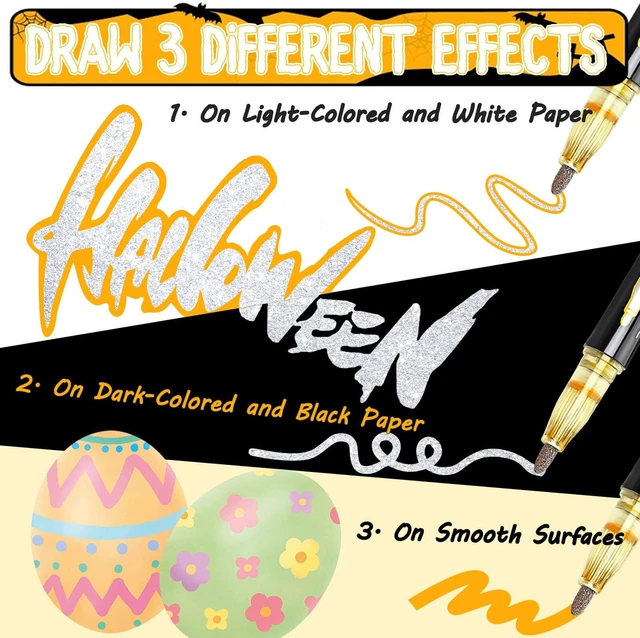 Alt view image 5 of 7 - 24Colors Outline Glitter Markers, Coloring Gel Pens for Stocking Stuffers, Colored Drawing Pens for Christmas Gifts, Glitter Gel Pens Shimmer Markers for Art Supplies
