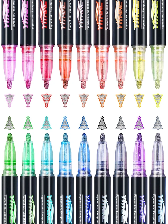 Alt view image 7 of 7 - 18 Outline Markers Metallic Glitter Pens for Kids, Tween & Teen Girl Gifts | Art Supplies & Crafts for Kids 8-12, Birthday Gifts for Girls 6-8 & 9-12, Stocking Stuffers for Girls
