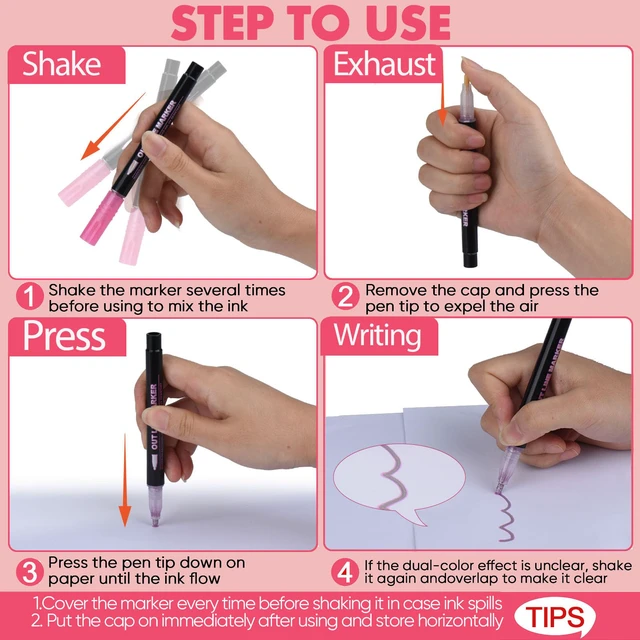 Alt view image 4 of 6 - 24 Pack Double Line Outline Markers, Squiggles Shimmer Markers Set, Self Outline Metallic Glitter Marker Pens for Christmas,Art, Drawing, Writing, Greeting Cards, DIY, Scrapbook, Easter Eggs
