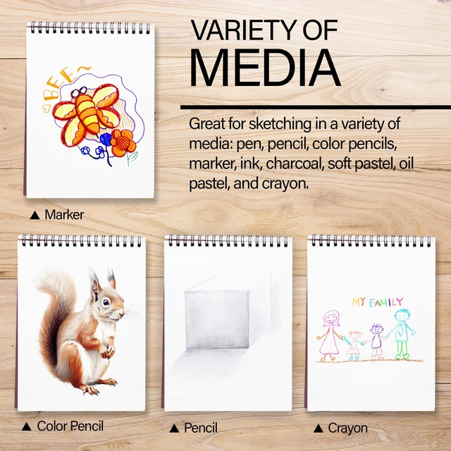 Alt view image 4 of 7 - Sketch Pad 50 Sheet 6" X 8", Top Bound Spiral Sketchbook Drawing Pads, Sketching Paper Coloring Book for Artist Kids School, 1-Pack