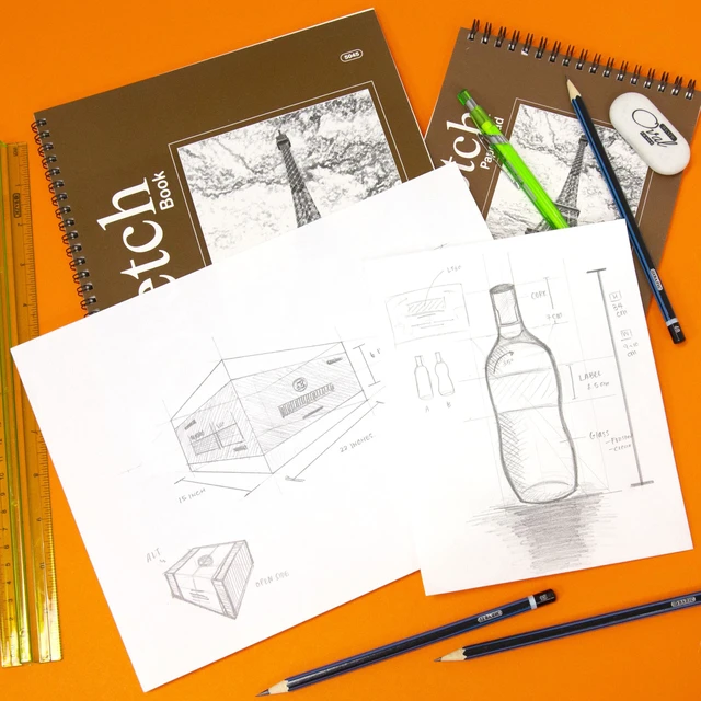 Alt view image 7 of 7 - Sketch Pad 50 Sheet 6" X 8", Top Bound Spiral Sketchbook Drawing Pads, Sketching Paper Coloring Book for Artist Kids School, 1-Pack