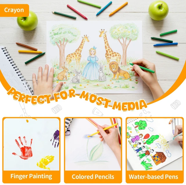Alt view image 5 of 7 - Drawing Pad for Kids, 6x9 Sketch Book, 2-Pack, 80 Sheets Each | Portable Glue-Bound Sketch Pad, 110gsm Acid-Free Paper, Kids Art Supplies for Drawing, School, Travel & Creative Activities