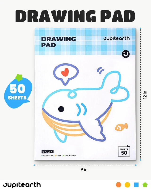 Alt view image 2 of 7 - Blank Drawing Paper for Kids 9x12 Inch 2-Pack 100 Sheets | 50 Sheets Each, Acid-Free Thickened Glue-Bound Sketch Book, Art Supplies, Drawing Pad for Coloring Painting for School