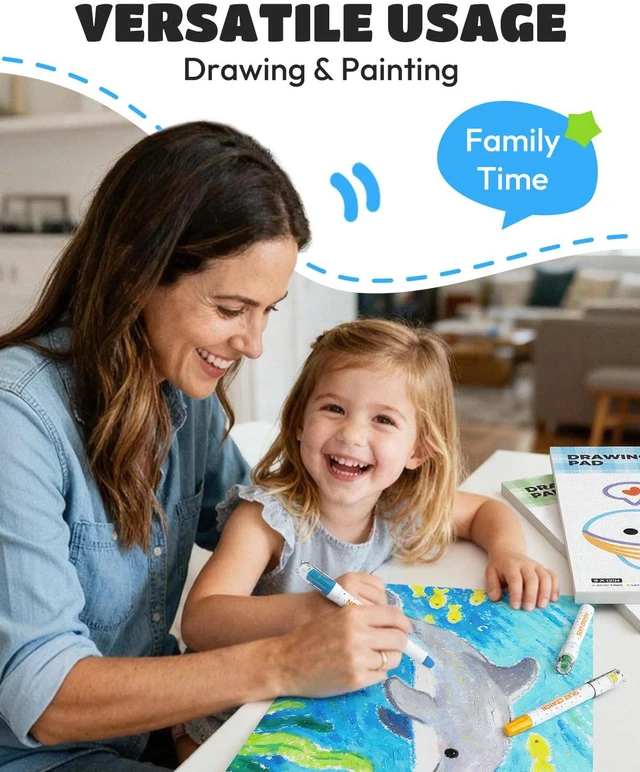 Alt view image 6 of 7 - Blank Drawing Paper for Kids 9x12 Inch 2-Pack 100 Sheets | 50 Sheets Each, Acid-Free Thickened Glue-Bound Sketch Book, Art Supplies, Drawing Pad for Coloring Painting for School