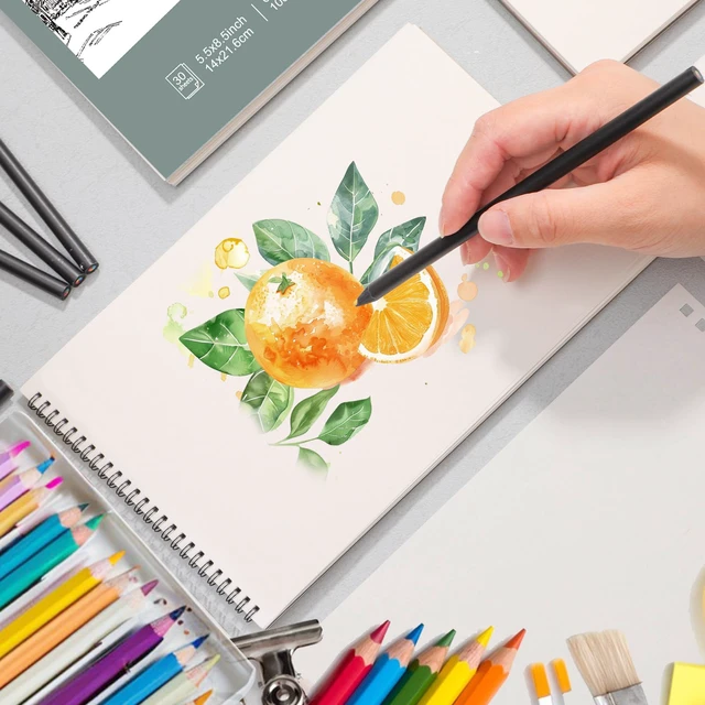 Alt view image 4 of 7 - 4 Pack Sketch Book, 9 x 12 Inch Sketchbook, 68lb/100gsm Top Spiral Bound Sketch Pad, Acid Free Art Supplies Drawing Painting Sketching Paper for Kids, Adults, Beginners, Artists (30 Sheets Each)