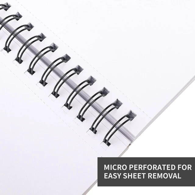 Alt view image 5 of 7 - 9"X12" Sketch Book, 100 Sheets, 68 lb/100gsm Sketchbook, Black | Acid Free Drawing Paper | Spiral Bound Artist Sketch Pad | for Kids, Beginners, Artists & Professionals | Bright White