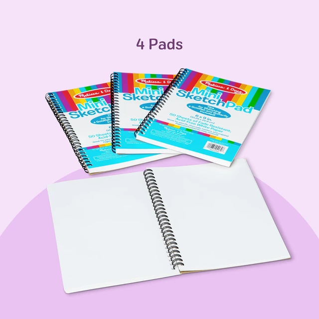Alt view image 6 of 7 - Mini-Sketch Spiral-Bound Pad (6 x 9 inches) - 4-Pack Sketch Book for Kids, Kids Drawing Paper, Drawing and Coloring Pads