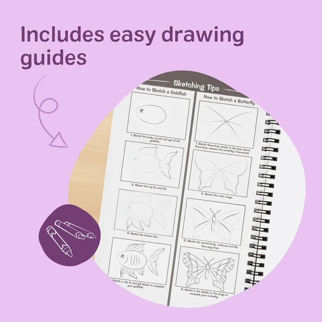 Alt view image 4 of 7 - Mini-Sketch Spiral-Bound Pad (6 x 9 inches) - 4-Pack Sketch Book for Kids, Kids Drawing Paper, Drawing and Coloring Pads