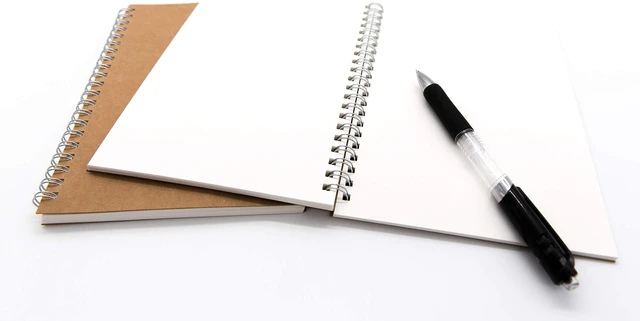 Alt view image 5 of 6 - Soft Cover Spiral Notebook Journal 2-Pack, Blank Sketch Book Pad, Wirebound Memo Notepads Diary Notebook Planner with Unlined Paper, 100 Pages/ 50 Sheets, 7.5 inch x 5.1 inch (Brown)
