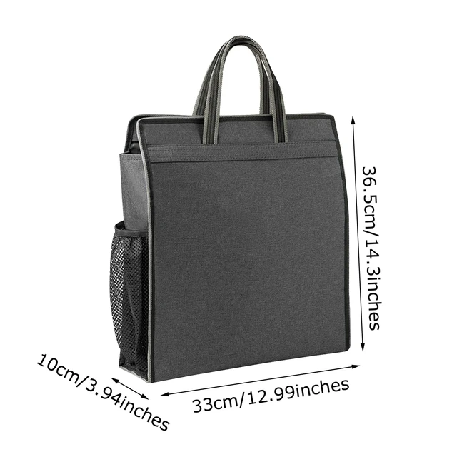 Alt view image 3 of 7 - Oxford Zippered Document Bag with Handle File Tote Bag Pouch for Carrying Paper Files Books Filing Folder 1 Pack (Black)