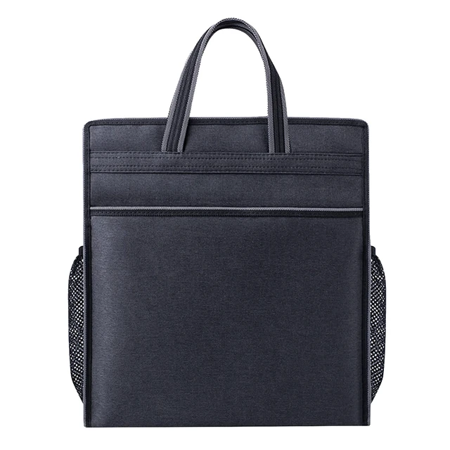 Alt view image 4 of 7 - Oxford Zippered Document Bag with Handle File Tote Bag Pouch for Carrying Paper Files Books Filing Folder 1 Pack (Black)