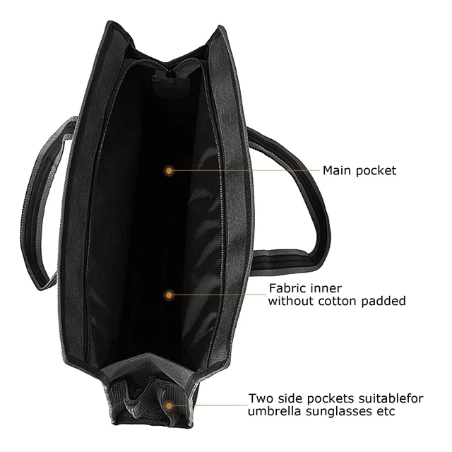 Alt view image 7 of 7 - Oxford Zippered Document Bag with Handle File Tote Bag Pouch for Carrying Paper Files Books Filing Folder 1 Pack (Black)