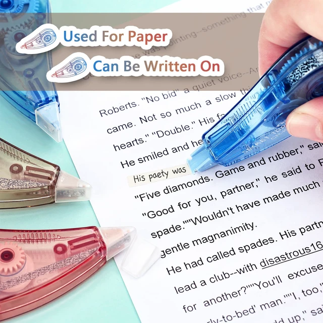 Alt view image 5 of 7 - Correction Tape 6-Pack, 3 Colors (Blue/Pink/Brown) | Smooth Application, Instant Dry, No Smudge