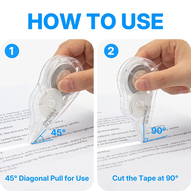 Alt view image 3 of 7 - 8Pcs Correction Tape, 39.3 Ft, Clear | No Dry Time, Tear-Resistant, 0.2 in Wide, ideal for Office and School
