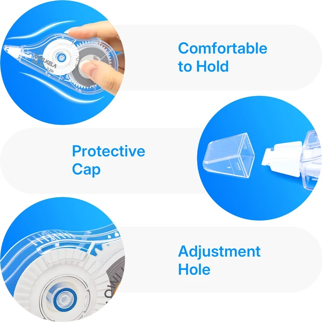 Alt view image 4 of 7 - 8Pcs Correction Tape, 39.3 Ft, Clear | No Dry Time, Tear-Resistant, 0.2 in Wide, ideal for Office and School