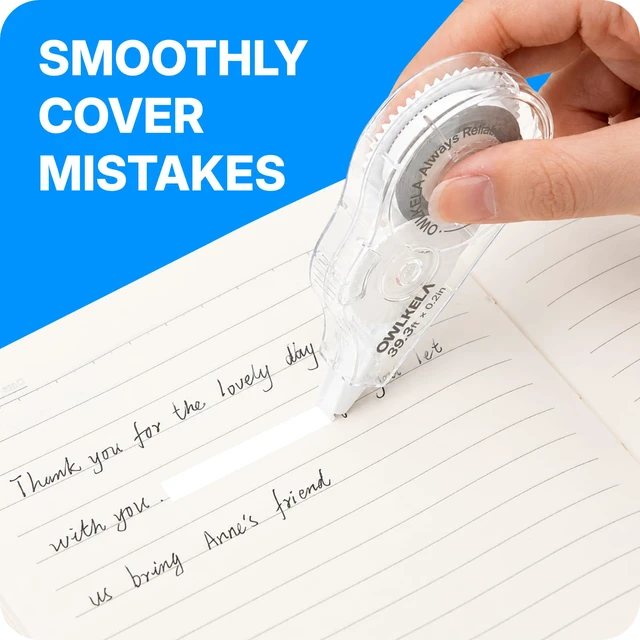 Alt view image 6 of 7 - 8Pcs Correction Tape, 39.3 Ft, Clear | No Dry Time, Tear-Resistant, 0.2 in Wide, ideal for Office and School