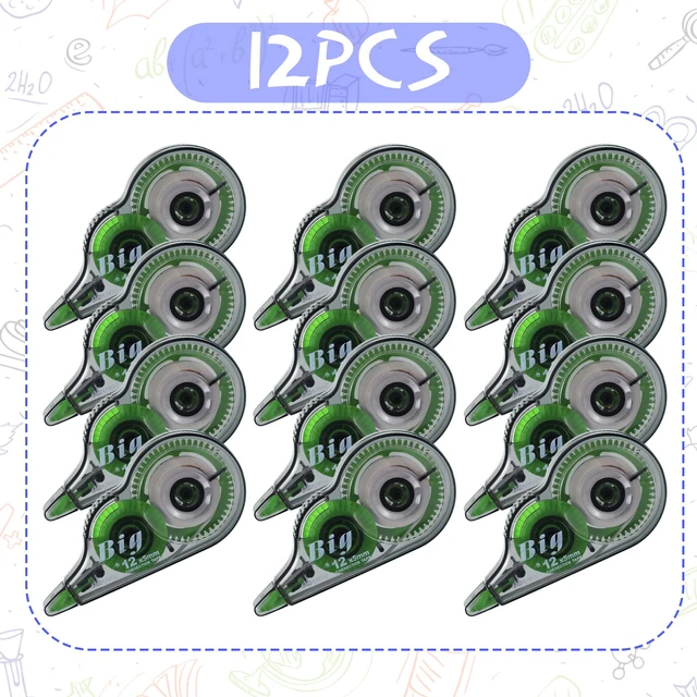 Alt view image 5 of 7 - 12 Pieces Correction Tapes Correction Wide Eraser Applicator | Easy Applicator for Office School Notes, Translucent White Tape Shows Coverage, Journal Scrapbooking Writing Supplies