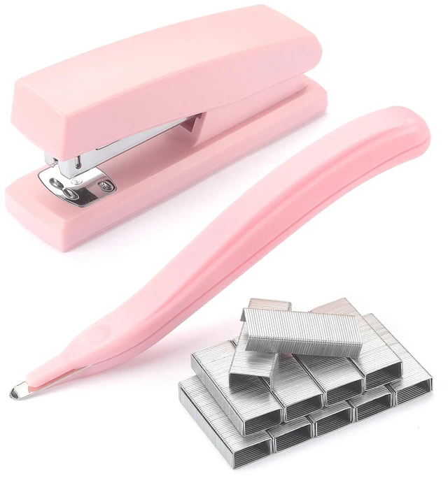 Main image of Desktop Stapler with Remover & 1000 Staples Pink | Durable & sturdy, Office & home