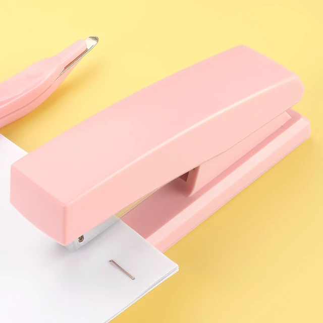 Alt view image 3 of 7 - Desktop Stapler with Remover & 1000 Staples Pink | Durable & sturdy, Office & home