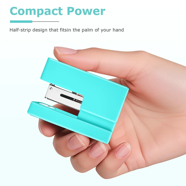 Alt view image 3 of 7 - Green Mini Stapler,Small Desk Staplers,Stapler with 830 Staples | 25 Sheet Capacity,Staple Remover, Desktop Stapler for Office, School, Home