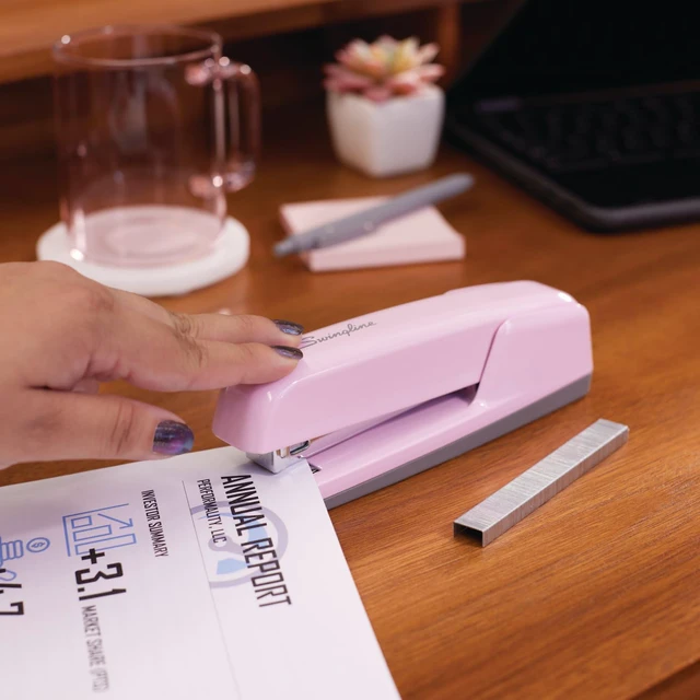 Alt view image 3 of 7 - Stapler, 30 Sheet Capacity, 747 Business Stapler, Jam Free, Metal, Blush Pink (S7074740)