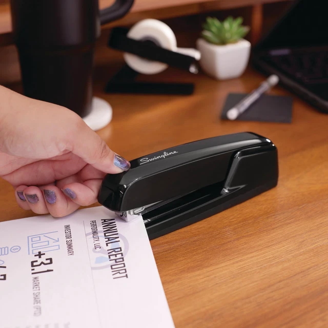 Alt view image 2 of 7 - Stapler, 30 Sheet Capacity, 747 Business Stapler, Jam Free, Anti-Microbial, Metal, Black (74741)
