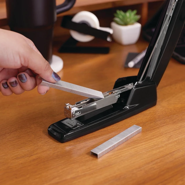 Alt view image 4 of 7 - Stapler, 30 Sheet Capacity, 747 Business Stapler, Jam Free, Anti-Microbial, Metal, Black (74741)