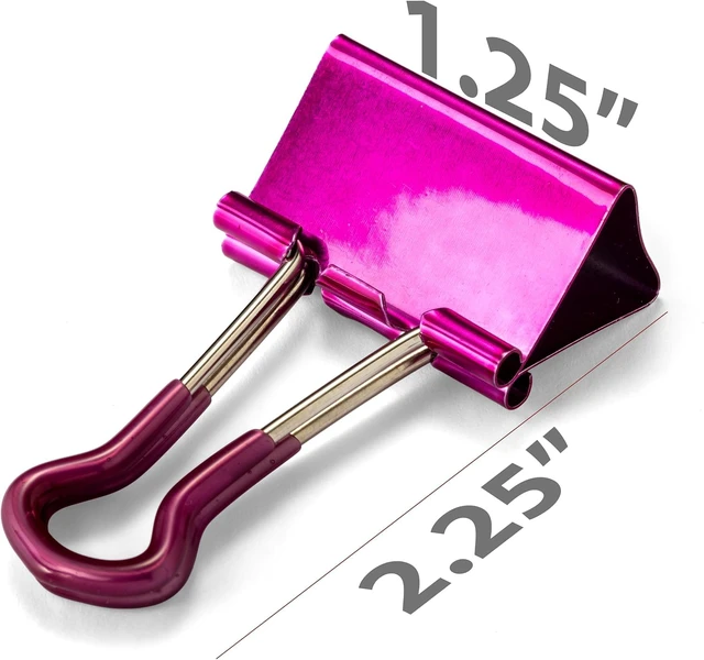 Alt view image 3 of 7 - Easy Grip Medium Binder Clips, Assorted Metallic Colors, 12 Pack (31054)