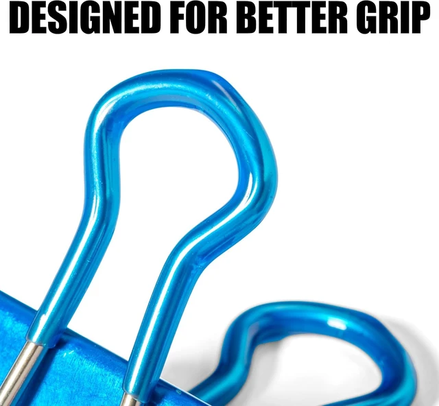 Alt view image 4 of 7 - Easy Grip Medium Binder Clips, Assorted Metallic Colors, 12 Pack (31054)
