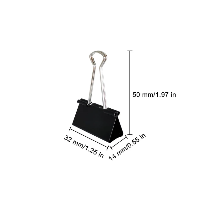 Alt view image 2 of 6 - 80Pcs Medium Binder Clips, 1.25 inch(32mm), Paper Clamps Medium Size for Office Supplies, Black