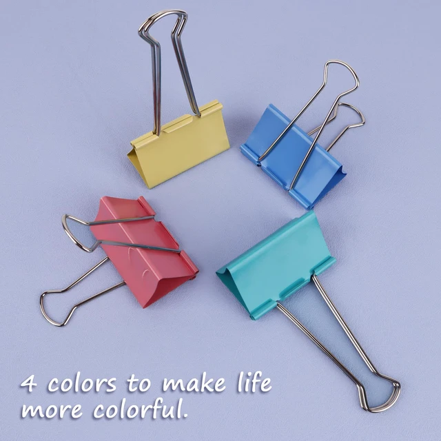 Alt view image 4 of 7 - Mega-Sized 3-Inch Premium Colored Binder Clips - 8-Pack Featuring 4 Distinct Colors, 2 Extra Large Clips Each