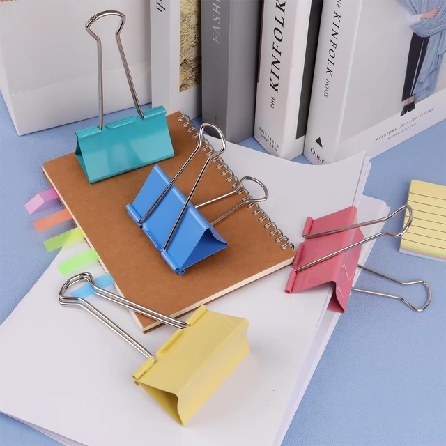 Alt view image 7 of 7 - Mega-Sized 3-Inch Premium Colored Binder Clips - 8-Pack Featuring 4 Distinct Colors, 2 Extra Large Clips Each