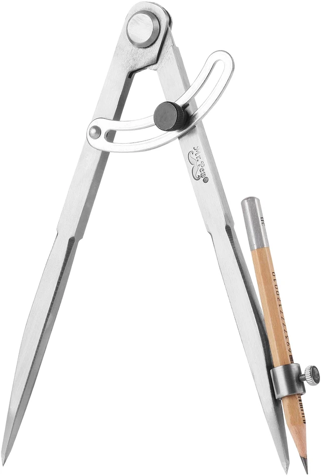 Main image of Compass for Woodworking with Wing and Pencil Holder, 8 Inch | Professional Carpenter Pencil Compass for Geometry, Drawing, Drafting