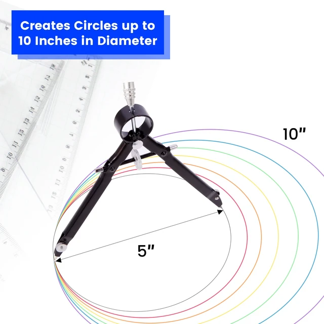 Alt view image 4 of 7 - 2pcs Compass for Geometry, Professional Drawing Compass,Metal Compass, Circle Compass Drawing Tool for Geometry, Math, Drafting, Drawing, Measuring, School & Office Supplies