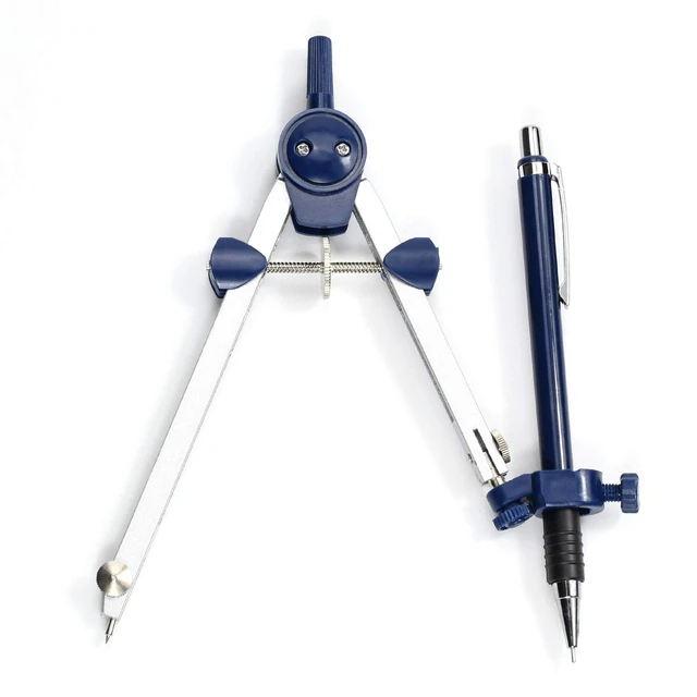 Alt view image 5 of 7 - 9Pc Geometry Set Metal Compass, Geometry Precision Tool (Blue) | Circle Drawing Tool and Architecture, Drafting Kits for Engineer with Shatterproof Storage Box