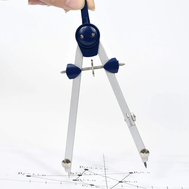 Alt view image 7 of 7 - 9Pc Geometry Set Metal Compass, Geometry Precision Tool (Blue) | Circle Drawing Tool and Architecture, Drafting Kits for Engineer with Shatterproof Storage Box