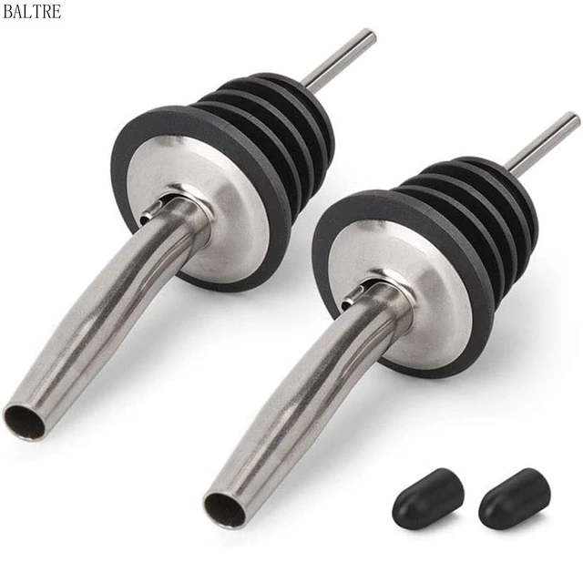 Alt view image 7 of 7 - 2PCS Stainless Steel Pourers, Speed Liquor Bottle Pourer, Olive Oil and Vinegar Tapered Stopper Spout, Suitable for About 3/4" Bottle Mouth, Olive Oil Spout with Sealed Dust Caps