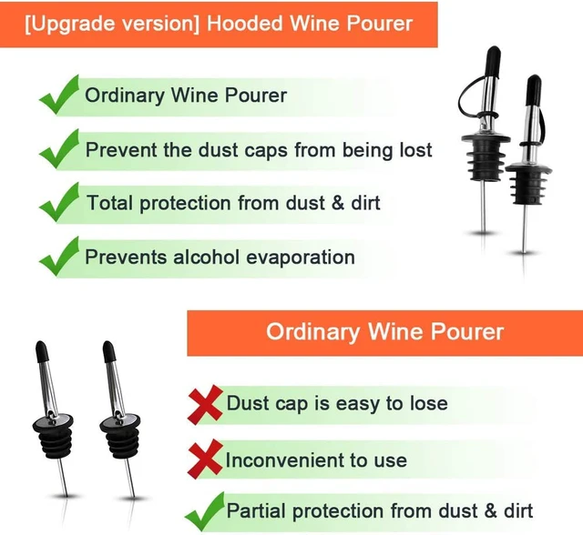Alt view image 5 of 7 - 12 Pack Liquor Pour Spout With Dust Caps - Bottle Pourers for Alcohol, Olive Oil - Speed Pourers, Bar Bartender Accessories