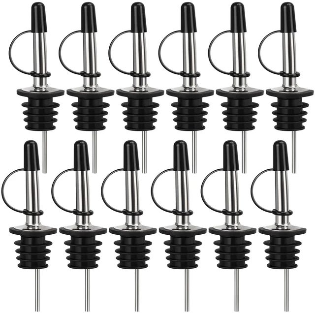 Main image of 12/24/48/100 Pack Liquor Pour Spout, with Rubber Dust Cap | for Liquor Bottle, Oil Bottles