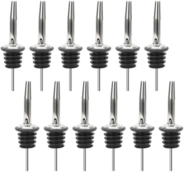 Main image of (12 Pack Stainless Steel Classic Bottle Pourers w/Tapered Spout