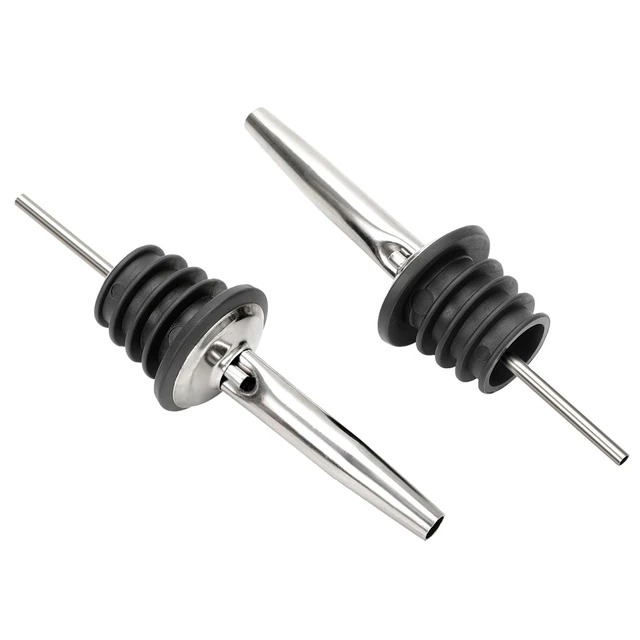 Alt view image 4 of 4 - (12 Pack Stainless Steel Classic Bottle Pourers w/Tapered Spout