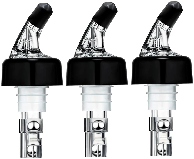 Main image of 3 Pack Measured Liquor Pour Spout, Liquor Bottle Pourers, Measure Pour Spout for Liquor Bottles, Bottle Pourers for Alcohol, Shot Pourer Cocktail Liquor Dispenser Bar Bartending Tool -1oz/30ml