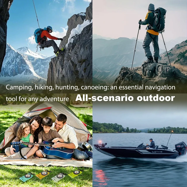 Alt view image 7 of 7 - 4 Pack Multifunctional Orienteering Compass, Waterproof Adjustable Declination Compass with Magnifier & Ruler, Compass for Kids, Hiking Survival Navigation Tool for Map Reading, Camping & Backpacking