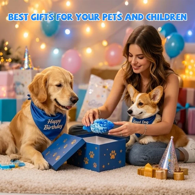Alt view image 7 of 7 - Dog Toys for Aggressive Chewers, Tough Dog Chew Toys, Blue | Durable Squeaker Rocket Indestructible Dog Toys, Medium Large Breeds, Teeth Cleaning, Long Lasting Fun, Keep Them Busy