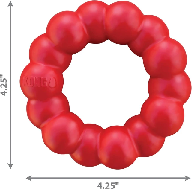 Alt view image 4 of 5 - Ring, Natural Rubber Chew Toy for Dental Health, for Small/Medium Dogs | KONG Natural Rubber Ring Toy That Supports Healthy Chewing Habits, Dog Dental Health & Natural Play Instincts