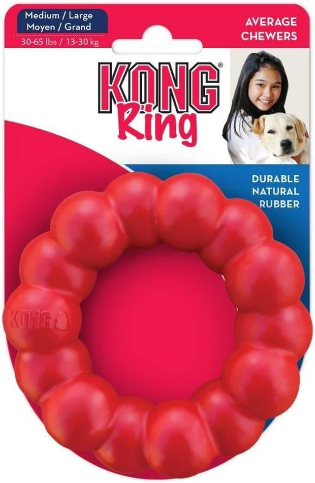 Alt view image 3 of 5 - Ring, Natural Rubber Chew Toy for Dental Health, for Small/Medium Dogs | KONG Natural Rubber Ring Toy That Supports Healthy Chewing Habits, Dog Dental Health & Natural Play Instincts