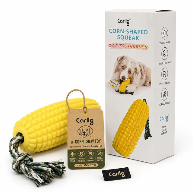 Alt view image 7 of 7 - Dog Chew Toys for Aggressive Chewers, Indestructible Tough Dog Toys | Durable Squeaky Interactive Puppy Teeth Chew Corn Stick Toy for Small Medium Large Breed